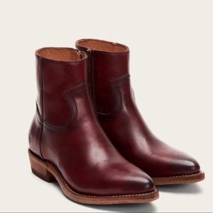 FRYE BILLY OXBLOOD RED ANKLE BOOTS Cherry Burgundy